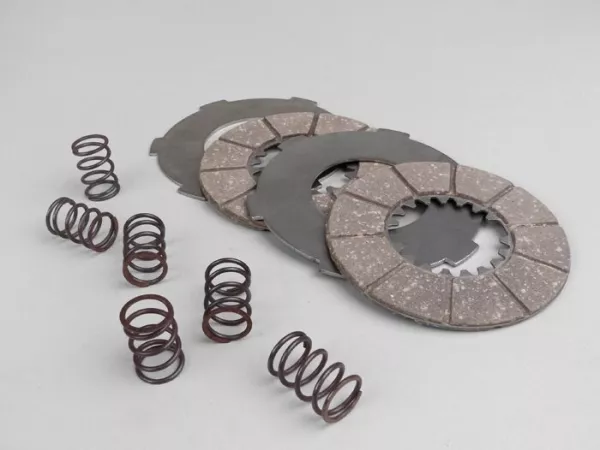 Forros de embrague -SURFLEX- Vespa Wideframe V98, V1T, V15T, V30T, V33T (incl. muelles y discos de acero)