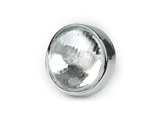 Koplamp -SIEM Ø=115/120mm (glas/buiten)- Vespa VNB3T tot VNB6T, VBA1T, VBB1T tot VBB2T, GS150 / GS3 (VS4T tot VS5T), GS160 / GS4 (VSB1T) - glas, incl. sierring (zonder koplampstekker)