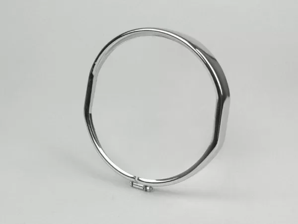 Cerclage de phare -SIEM Ø=115/120mm- Vespa Vespa SS50 (V5SS1T), 50SR (V5SS2T), SS90 (V9SS1T), 90 Racer (V9SS2T), PV125 (VMA1T, VMA2T), ET3 VMB1T), Super (VNC1T/VBC1T) - chromé