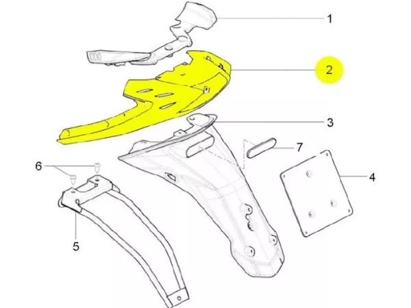 Rear fairing part -PIAGGIO- New Typhoon (2010-) (LBMC501, LBMM701, ZAPM501)
