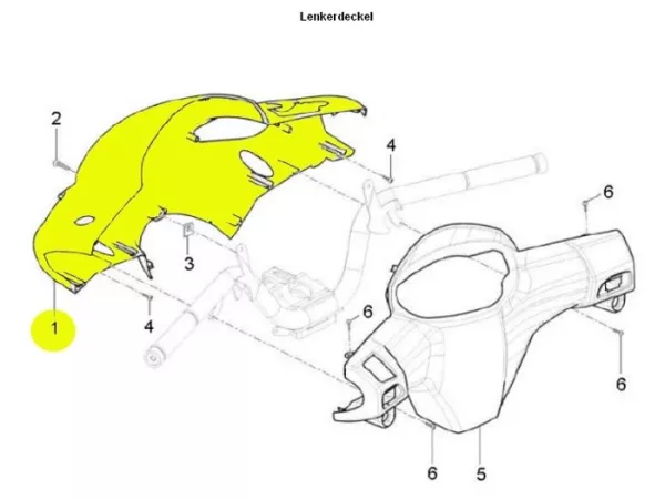 Handlebar cover -PIAGGIO- New Typhoon (2010-) (LBMC501, LBMM701, ZAPM501)
