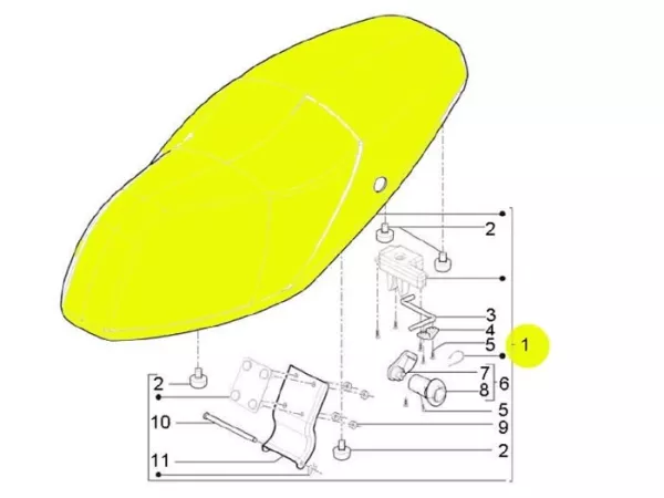 Seat -PIAGGIO- New Typhoon (since 2010) (LBMC501, LBMM701, ZAPM501)