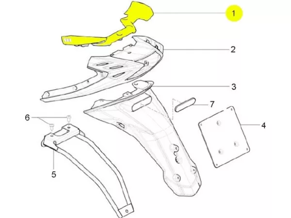 Passenger handle -PIAGGIO- New Typhoon (2010-) (LBMC501, LBMM701, ZAPM501)
