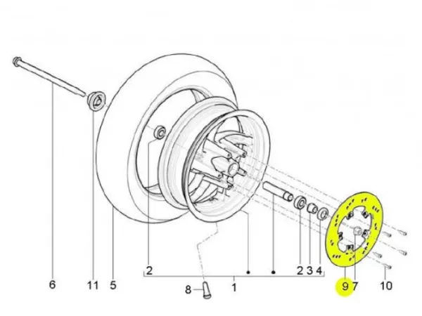 Brake disc -PIAGGIO Ø220x95mm 5o- New Typhoon (2010-) (LBMC501, LBMM701, ZAPM501) (f)