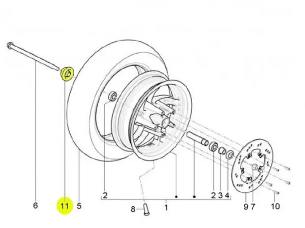 Speedo drive -PIAGGIO- New Typhoon (since 2010) (LBMC501, LBMM701, ZAPM501), Aprilia Sport City One (ZD4SB, ZD4SG)