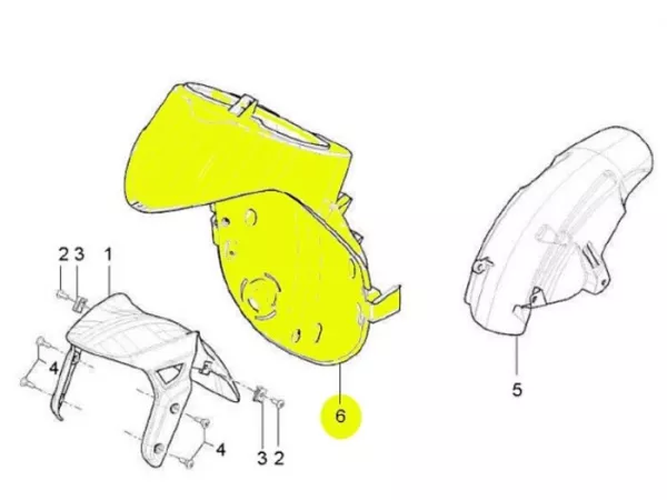 Legshield lower fairing -PIAGGIO- New Typhoon (2010-) (LBMC501, LBMM701, ZAPM501)