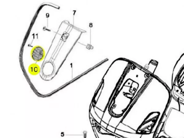 Rejilla en cascada -PIAGGIO- Vespa LX (ZAPC38, ZAPM68)