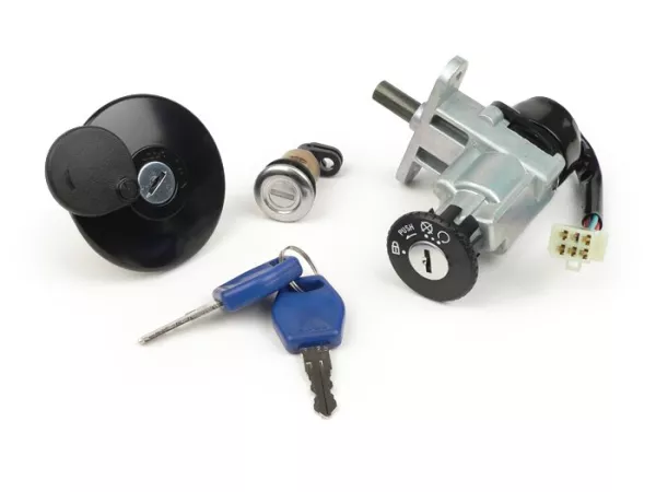 Kit serrure -QUALITÉ OEM- Keeway Focus 50cc, Fact, RY8 (rectangulaire)