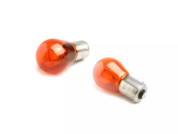 Lampen -BAU15s (pinnen offset) - 12V 21W - Set van 2 - Oranje