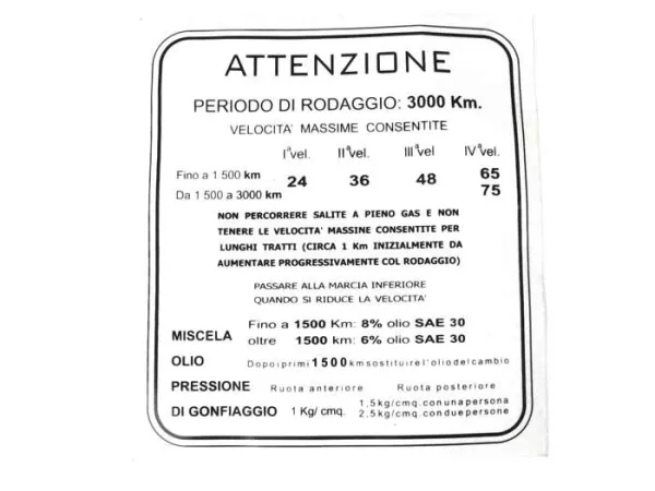 Running in sticker -LAMBRETTA- TV (series 1) - Italian, legshield