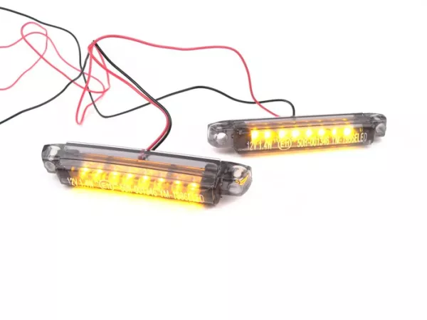 Knipperlicht -BGM PRO Micro 2x8 LED- Universeel - Zwart - (60x8,5mm)