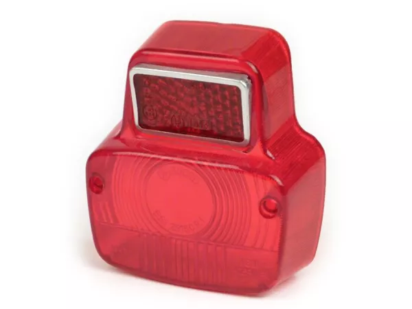 Kaca lampu belakang -PREMIUM, tipe Siem- Vespa antik kecil - merah
