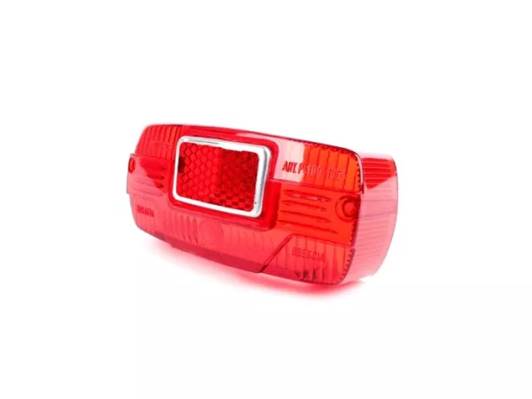 Taillight lens -BOSATTA Vintage- Lambretta LI series 3&2 (since 1961), LI Special, SX, TV series 3&2 (since 1961) - asymmetric hole (type Aprilia)