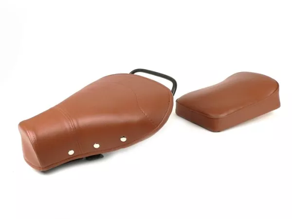 Saddle set -OEM QUALITY- Vespa VNB1T till VNB5T, VBA1T, VBB, GL - brown