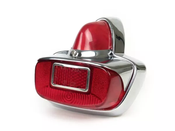 Tail light -SKY- Vespa Largeframe VNB1-5, VBA1T (110486-), VBB1T, VBB2T, GL150 (VGLA1T, 25241-), GS160 (VSB1T), Wideframe GS150, (VS5T, 87590-) - chrome-plated