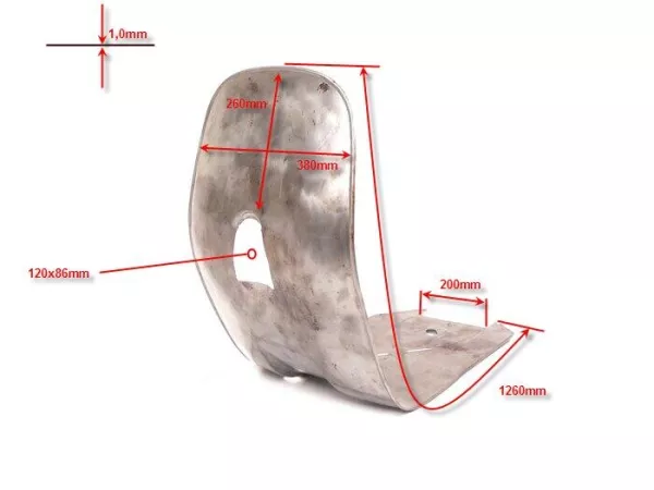 Reparatie bodemplaat + beenschild -OEM KWALITEIT, SS50/SS90 conversie- Vespa PV125, ET3, V50-90 (vanaf 1968)