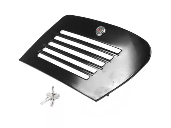 Side panel rhs -OLYMPIA- Vespa V50 (V5A1T till No 70239), V50 S (V5SA1T till No 11764), V90 (V9A1T till No19974) - with lock