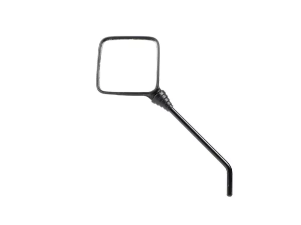 Spiegel -PIAGGIO vierkant 10x10cm- Vespa PK XL, PX Lusso, T5 125cc - links - zwart