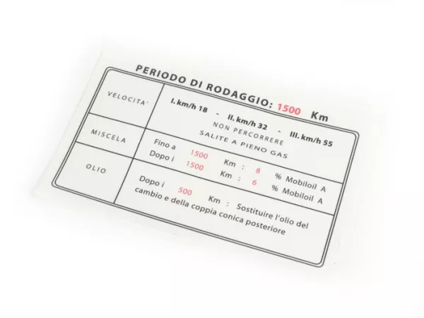 Instrucciones de rodaje -LAMBRETTA- LD 125 (a partir de 1956), LD 150, D 150