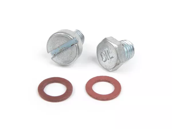 Olie aftapplug set M8 x 8mm -OEM KWALITEIT- Vespa PX, T5 125cc, Cosa, Rally180 (VSD1T), Rally200 (VSE1T), Sprint150 (VLB1T), TS125 (VNL3T), GT125 (VNL2T), GTR125 (VNL2T), GL150 (VLA1T), Super, SS180 (VSC1T), GS160 / GS4 (VSB1T), VNA, VNB, VBA, VBB, V50,