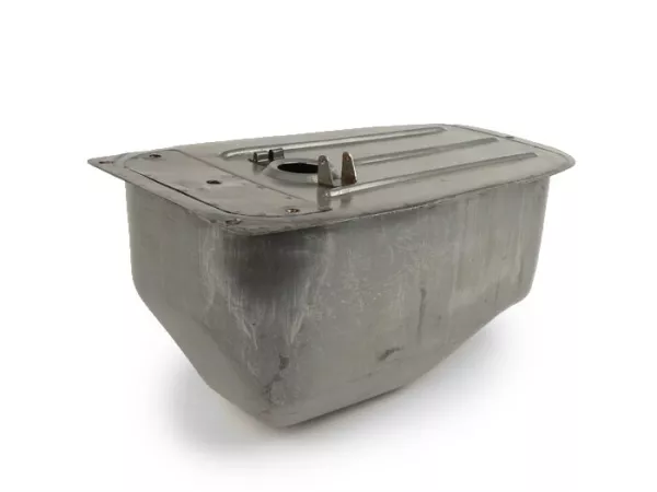 Fuel tank -PREMIUM, oiled sheet metal- Vespa V50, V90, SS50, SS90, PV125, ET3 - with nut for single seat fastening