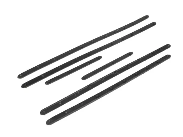 Footboard stripes set -MAURO PASCOLI, width=20mm-  Vespa V50, V50N, 1.series (-1964, V5A1T -36000) - rubber (with cast in hollow rivets)