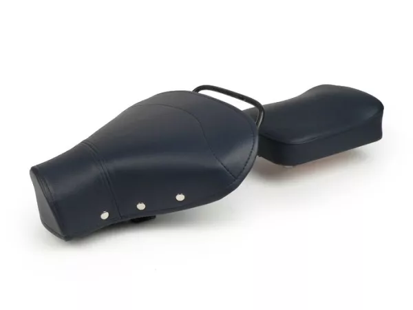 Juego de sillín / asiento - CALIDAD OEM - Vespa VNB6T, Super, GT125 (VNL2T), GTR125 (VNL2T), TS125 (VNL3T), Sprint150 (VLB1T), Sprint Veloce, Rally180 (VSD1T), Rally200 (VSE1T), PX - azul