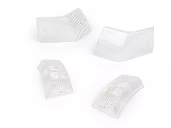Lenti indicatori di direzione - QUALITA' OEM set di 4 - Vespa PX80, PX125, PX150, PX200, T5 125cc - Bianco