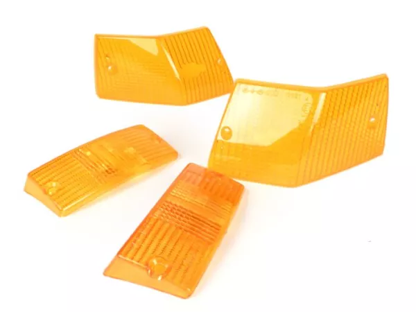 Knipperlichtglazen -SIEM set van 4 - Vespa PX80, PX125, PX150, PX200, T5 125cc - Oranje