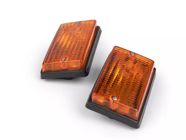 Pair of indicators -BOSATTA- Vespa PK50 S, PK80 S, PK125 S rear - amber