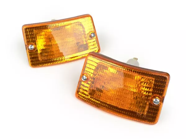 Set indicatori di direzione -BOSATTA 2 pezzi- Vespa PK50 XL, PK125 XL anteriore - arancione