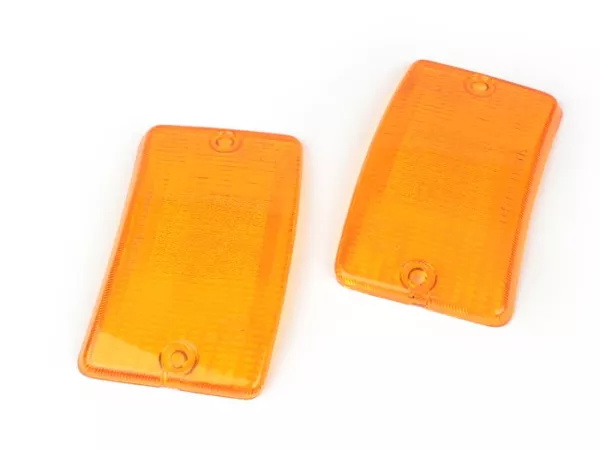 Blinkerslinser -BOSATTA set om 2 - Vespa PK50 XL, PK125 XL fram - orange