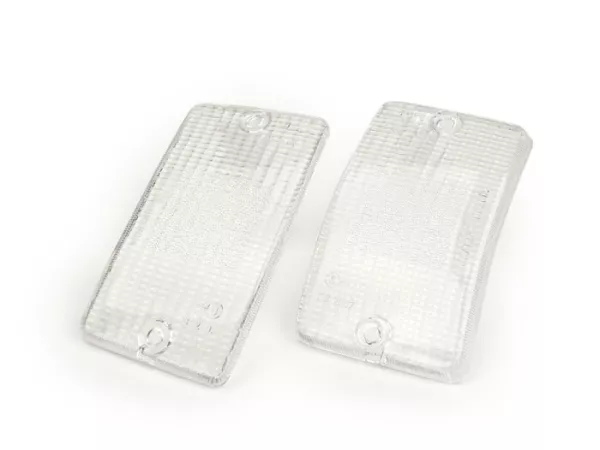 Blinkerslinser -BOSATTA set om 2 - Vespa PK50 XL, PK125 XL fram - vit