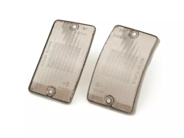Pair of indicator lenses -BOSATTA- Vespa PK50 XL, PK125 XL front - black