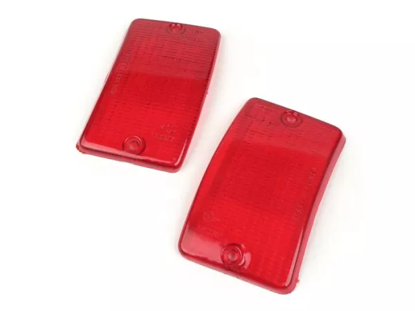 Pair of indicator lenses -BOSATTA- Vespa PK50 XL, PK125 XL front - red