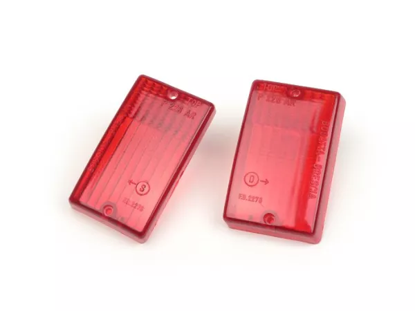 Pair of indicator lenses -BOSATTA- Vespa PK50 S, PK80 S, PK125 S rear - red