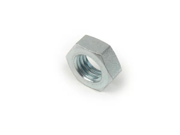 Nut -similar to DIN 934- M9 WS=14 (used for engine/engine support Vespa Wideframe V1-V15, V30-V33, VM, VN, VL, VU, VB, GS150 / GS3 (VS1-VS5), Vespa GS150 / GS3 (VDTS - German models), Vespa 150 (T1, T2, T3, VL1T, VD1T, VD2T - German models), Vespa Hoffman
