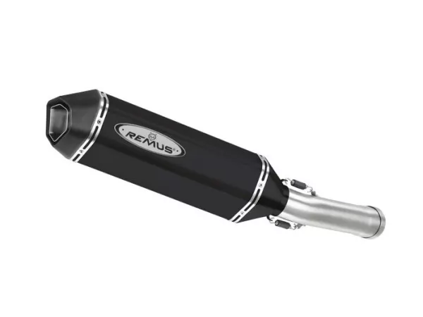 Scarico -REMUS slip-on Vespa GTS 125 ie (dal 2009), GTS 250 (dal 2005), GTS 300 ie (dal 2008), GTV 250 (dal 2008) - acciaio inox nero