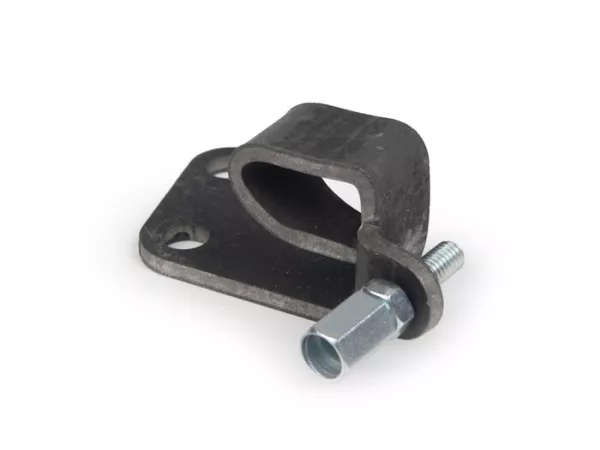 Bracket brake/clutch cable at engine -OEM QUALITY- Vespa- V50 (VMA4M), PV125, ET3, SS50, SS90 - series 2 (long internal clutch lever)