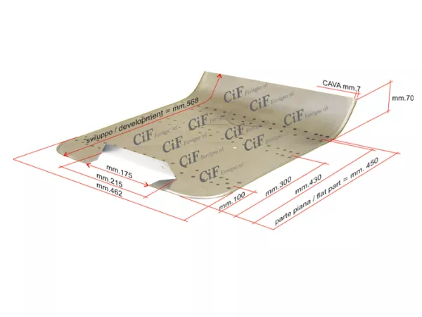 Lång golvpanel för reparation -OEM KVALITET, Premium- Vespa Super, GT125 (VNL2T), GTR125 (VNL2T), GL150 (VLA1T), Sprint150 (VLB1T), TS125 (VNL3T), SS180 (VSC1T), Rally180 (VSD1T), Rally200 (VSE1T) - 3 tvärstänger