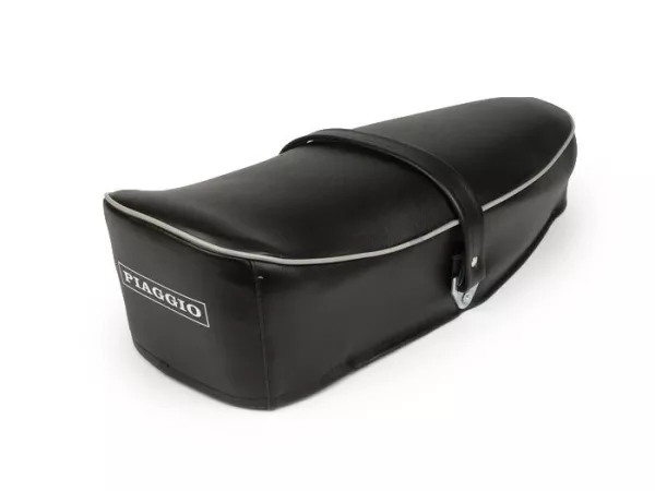 Seat -OEM QUALITY- Vespa V50, 90 Racer (V9SS2T), PV125 - w/o lock, with Piaggio logo