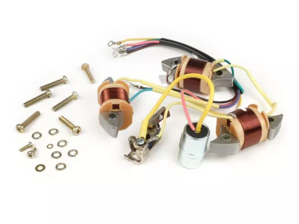 Kit de reparación de la placa base de encendido - CALIDAD OEM (bobina, condensador, contacto, juego de cables)- Vespa Sprint (VLB1T), Sprint Veloce (VLB1T), GT (VNL2T), GTR (VNL2T), Super 125 (VNC1T), Super 150 (VBC1T)