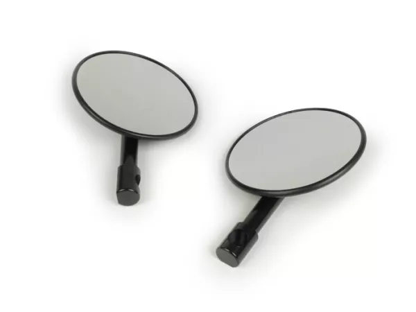 Spiegelset -CNC-stuureinden- Ø=100mm - zwart