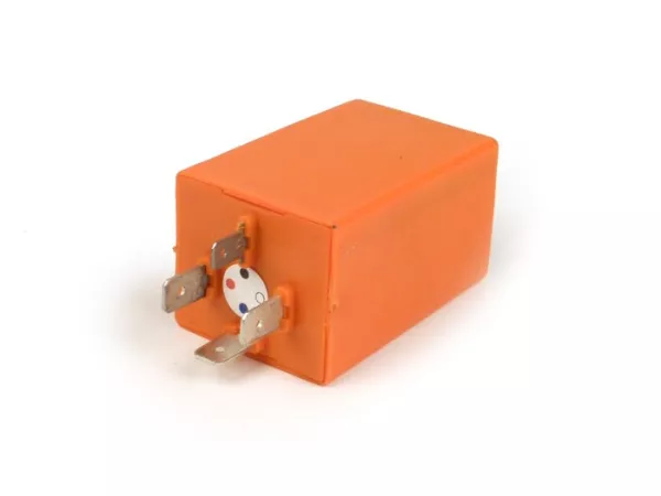 Knipperlichtrelais -PIAGGIO 4-pins- 12V- Vespa 50 automatic (V5P2T), PK50 S automatic (VA51T), PK80 S automatic (VA81T), PK50 S (V5X2T), PK80 S (V8X5T), PK50 S Lusso (V5X2T), PK50 XL automatic (VA51T)