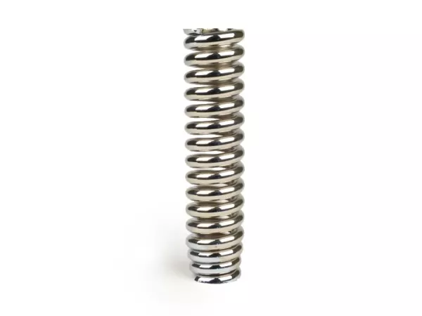 Shock absorber spring front -ROLLERLADEN l=145mm, 25% harder (wire Ø8mm)- Vespa Wideframe (Models without front shock absorbers) V1-15, Hoffmann HA 1949-1951 (-26959) - chrome