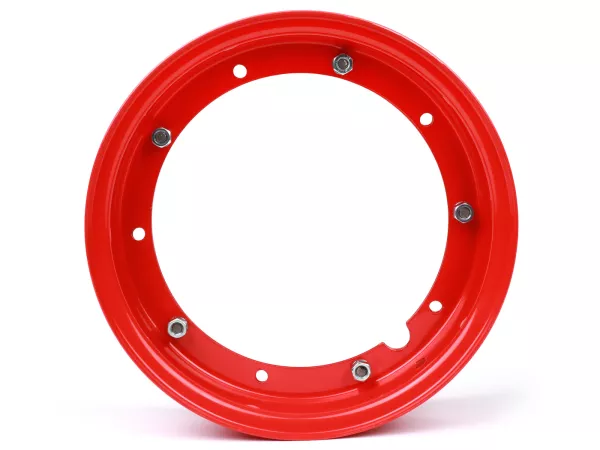 Wiel -FA ITALIA 2.10-10 inch, staal- Vespa (type PX) - Vespa Smallframe V50, 50N, Special, PV, ET3, PK50-125 (S/XL/XL2), Largeframe PX, T5, Sprint, Rally, GT/GTR, LML Star, Deluxe - rood