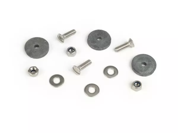 Juego de tornillos para soporte de matrícula -MB DEVELOPMENTS acero inoxidable- Lambretta LI (series 1-2), TV (series 1-2)