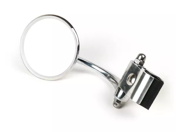 Mirror -STADIUM leg shield clamp mirror - Vespa/Lambretta classic - stainless steel/aluminium, round - right