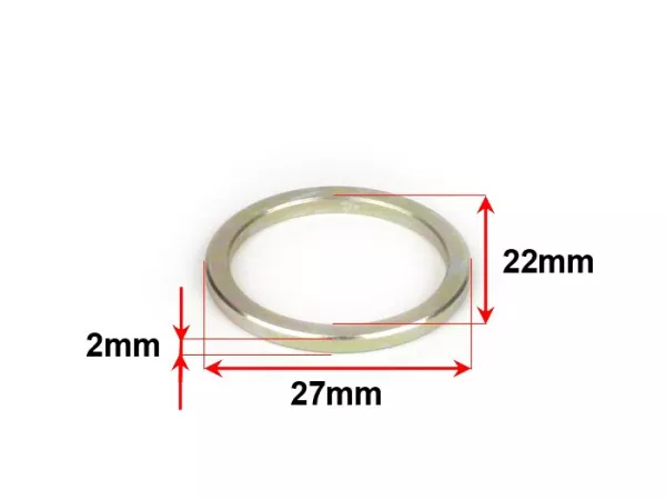 Spacer ring used as restrictor for variator -SUPERTEC Øinner=22mm, Øouter=27mm- Aprilia 50cc 2-stroke (ZD4RL, ZD4PK, ZD4SC), Suzuki Katana, Estilete, Zilion - 22x27x2mm