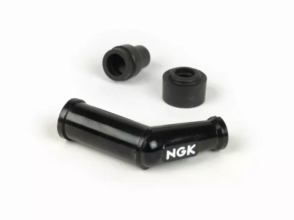 Conector de bujía -NGK 5kΩ Estándar 120°- Negro - 14mm
